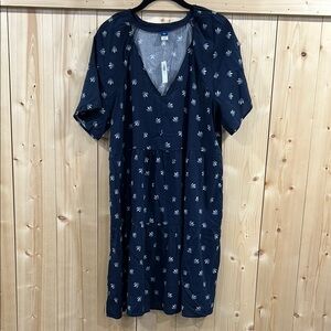 NWT Old Navy Women's Navy Floral swing dress, Large Tall